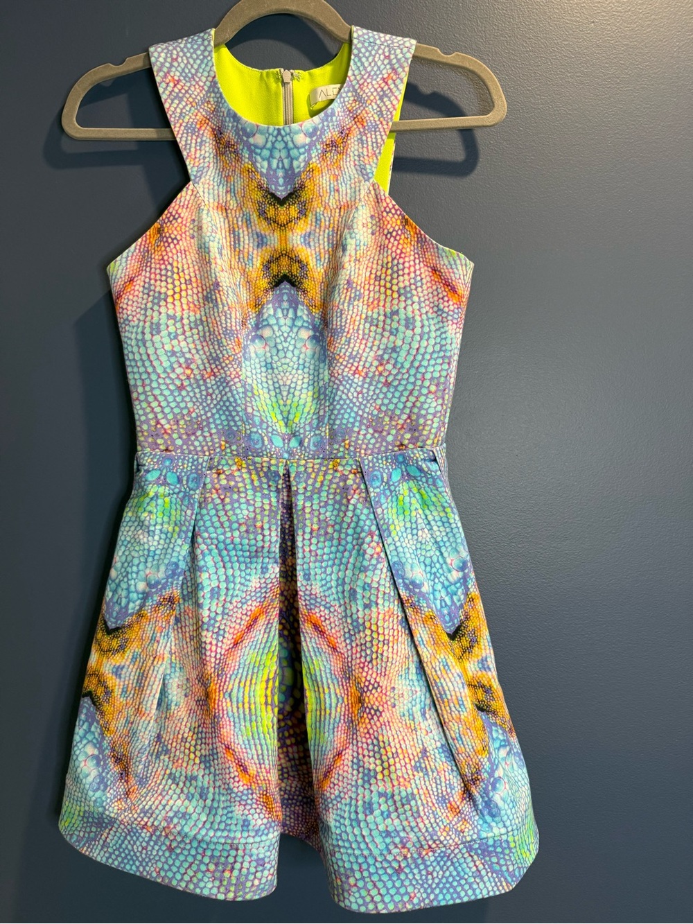 Alexis Multicolor Pastel Snake-Print Mini Dress